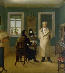 Goethe dyktuje swojemu urzędnikowi Janowi, 1834